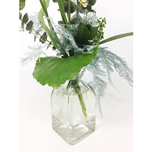 12 x Glasflaschen in dekorativer, quadratischer Form H 13 cm Tischvasen Glasvasen - 5