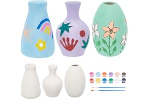 WEBEEDY 3 Sets Vase Pottery Painting Kit Paint Your Own Ceramic Vase Set Ready to Paint Ceramics DIY Paint Art and Craft Pottery Kit for Adults Fun Desk Home Decor Gift for Christmas Halloween Party