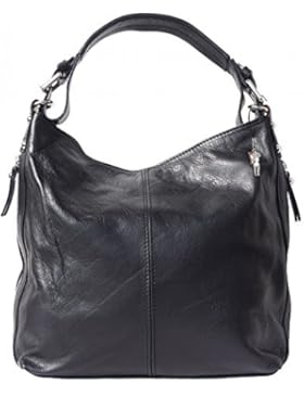 Beuteltasche Schultertasche Leder schwarz langer Trageriemen Handtasche Damen Umhängetasche Hobo Tasche DrachenLeder...