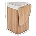 Songmics Bamboo Foldable Laundry Basket Box with Removable Lining 58L (23.6" x 13.8" x13.8" ) Natural LCB46S