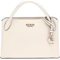 GUESS Hallie Top Handle Flap Shopper Borsa Gialla Con Logo, Tracolla Rimovibile E Fondo Rinforzato