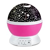 LED Stern Himmelbeleuchtung Projektor Kinder | Sternenhimmel Nachtlichter Schlafzimmer | Beleuchtunglampe | Lichterprojektor 360 Grad Drehen Baby Zimmer (Pink)