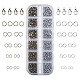 Jump Ring Kit: Hummer Verschlüsse ca. 22 Stück pro Farbe; Sprungringe total ca. 1104 Stück