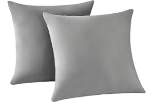 ‎RUIKASI RUIKASI Kissenbezug 40 x 40 2er Grau - Kopfkissenbezug 40x40 Hellgrau Kissen Bezug 40x40cm mit Reißverschluss aus Mikrofaser, Polsterbezug Doppelpack Set Pillow Case Pillow Cover