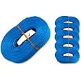 MGS SHOP 6 Spanngurte Zurrgurte 250 Kg 4 m mit Klemmschloss Schnellspannung Farbe wählbar (blau)