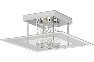 LINDBY LED Plafonnier Salle De Bain Lisandra (Moderne) en Argent Métal e. a. pour de bain (à 4 lampes,), WC, Luminaire Plafonnier, Lampe Plafond, Eclerage Plafond