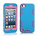 Produktbild casefirst iPod Touch 5 Case, Protection Slim Case Design High Impact Dirtproof Shockproof Protective Cover for iPod Touch 5 - (Blue + Hot Pink