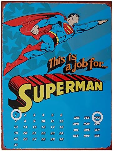 PopArtUK DC Comics Superman Calendar. Retro Funky Comic Book Character Gift merchandise