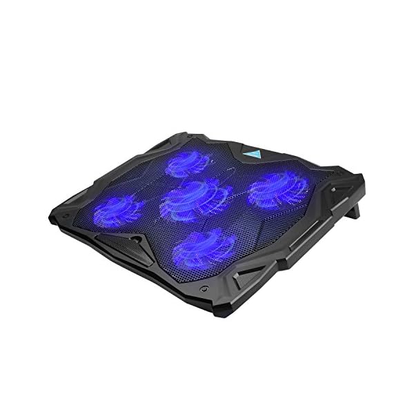 TECKNET Cooling Fan for Laptop，Laptop Cooling Pads With 5 Fans for 12"-17",Speed Adjustable,Ergonomic Comfort Notebook Cooler with USB Ports