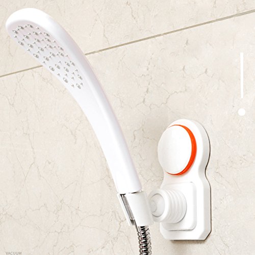 labkiss Verstellbare Duschkopf Halterung, Super starken Vakuum Saugnapf Hand Held Dusche Halterung, wiederverwendbar, wasserdicht, Heavy Duty, 360 Drehen, Wandhalterung Duschkopf Halterung für Badezimmer Waschraum-, weiß - 3