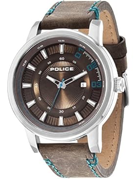 POLICE Herren-Armbanduhr SUNSET Analog Quarz Leder P14375JS-12