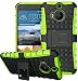Produktbild HTC One M9 Plus Hülle,HTC One M9+ Hülle,[Schwarz+Grün]Outdoor Schutzhülle,Rüstung Serie Hohe Qualität Schutzhülle Muster Schutz Handy Hülle Case Back Cover Tasche Mit Ständer