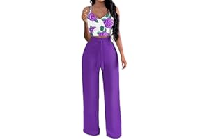 MJGkhiy Tuta Elegante Donna Cerimonia Estiva Curvy Completi Tuta Donna Comodi Estivo 2 Pezzi Set Spiaggia Completino Pantaloni a Gamba Larga Set Tute Donna Eleganti Taglie Forti