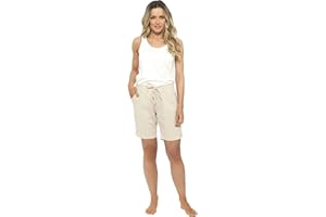 IUEG LIMITED IUEG Ladies Linen Shorts Women Casual Summer Pants with Pockets