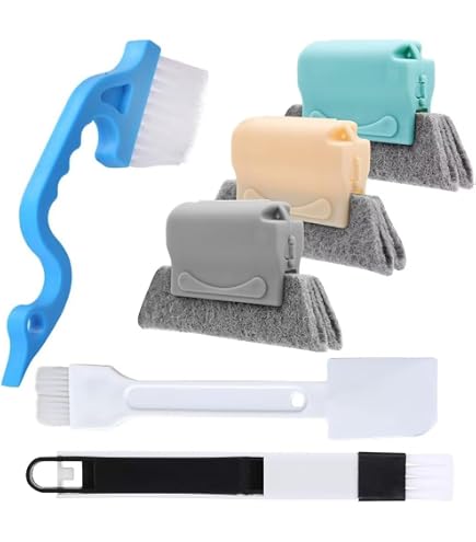 Spazzoline Scanalature Set Finestre Wilsonzin - 6 Spazzole Con 6 Ricambi Per Binari Porte E Angoli Pulizia Scanalature