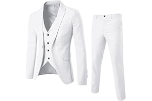 SONNENA Costume Homme 3 Pièces Mariage Slim Fit Smoking Costumes Couleur Pure Formel Veste Gilet et Pantalon