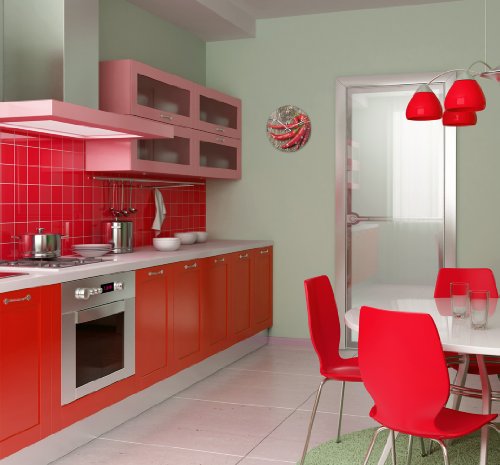 Wanduhr mit Motiv – Peperoni – aus Echt-Glas | runde Küchen-Uhr | große Uhr modern - 3