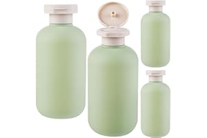 Boutihao 4 Pezzi 200ml Bottiglie Vuote per Shampoo, Bottiglie da Viaggio con Tappo, Spremere la Bottiglia di Lozione, Ricaricabili, per Lozione e Shampoo Cosmetica Bottiglie Flaconi, Verde