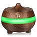 Produktbild Tragbar Aroma Diffuser 300ml USB Ultraschall Cool Mist Luftbefeuchter Mini Aroma Öl Diffusor Raumluftreinigung 7 Farben LED Duftlampen für Baby Kinderzimmer Wohnzimmer Schlafzimmer Auto , Brown wood grain