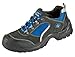Price comparison product image Safety Shoes S1 "Göhren" in Sport Shoe Look, Suede Leather, Steel Cap, Non-Slip PUR Outsole - black-blue, UK 12