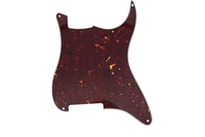 Musiclily Planche de Profil Pickguard 4 Plis avec 4 trous de vis de montage pour Guitare Stratocaster Strat, Brun Tortoise foncé