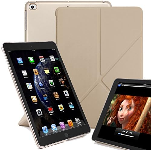 KHOMO Horizontal and Vertical Stand iPad 5th and 6th Generation Case 9.7 Inch (Released 2017 & 2018) - Origami Series - Gold