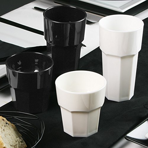 Elite Remedy Polycarbonate Hiball Tumblers White 12oz / 340ml - Set of 4 | Plastic Reusable Tumbler, Virtually Unbreakable Polycarbonate Plastic - Ideal for Parties, Outdoors & Event Catering