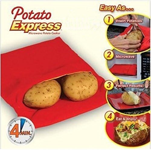 Potato Express Microwave Cooker 4 Minutes Fast Reusable Washable Cooker Bag