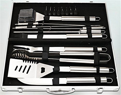 RoseFlower® 18 teilig Hochwertige Edelstahl Grillbesteck Barbeque mit Aluminium-Koffer enthalten – Perfekte Schwerlast Professionelle Grill-Werkzeug BBQ Zubehör Kit - 4