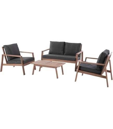 Salon De Jardin Oriengo 5 Places Anthracite/graphite Hespéride