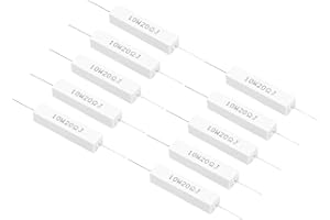 PATIKIL 20 Pcs 20 Ohm Resistors, 10W Ceramic Cement Resistor Power Cement Resistor Kit Tolerance 5% for Power Adapters Audio Computer TV Circuit Board
