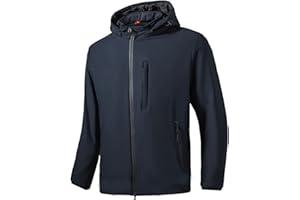 TONY BACKER Giacca Jacket Uomo Invernale Softshell Impermeabile Antivento con Cappuccio Giacca Calda Giubbotto Uomo Trekking Casual