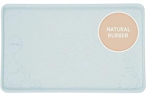 Alfombrilla de HEVEA de goma reutilizada, 100% goma natural, de origen vegetal, libre de plásticos, ecológico, libre de BPA (Blue, azul).