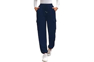 CrystErzoix Pantaloni Tuta Donna Invernali Felpati Pantaloni Termici Cargo Pantaloni in Pile Caldi Comodi Joggers Fitness Casual con Elastico in Vita