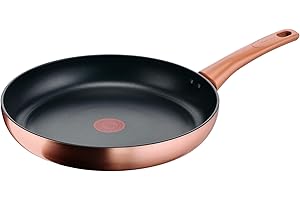 Lagostina Rosé, Padella Antiaderente Ø 30 cm, Rivestimento Titanium, Indicatore di Calore Thermo-Signal, Manico Rivettato, Compatibile con Induzione, Colore Oro Rosa