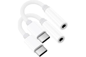 BEAMINGNET 2 Pack Adaptador USB C a Jack 3.5 mm [Certificado Apple MFi] Adaptador Auriculares Tipo c Cascos Aux Audio Cable de Chip DAC Compatible con iPhone 15/15 Pro/15 Pro MAX, Samsung S23 S22, iPad Mini/Pro