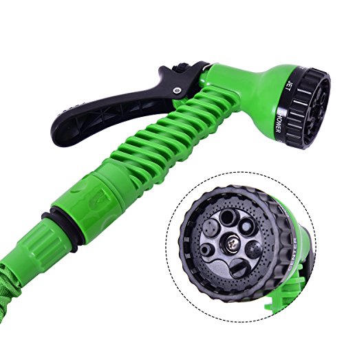 Costway Gartenschlauch Wasserschlauch Flexischlauch Bewässerungsschlauch Zauberschlauch dehnbar flexibel grün Länge 7,5m bis 60m (15m) - 2