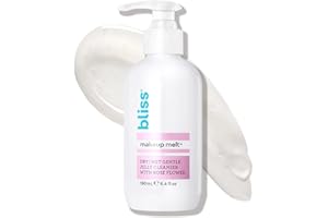 Bliss Makeup Melt Jelly Cleanser Gentle Jelly Cleanser with Rose Flower Eye Makeup Remover Suitable for All Skin Types Lavender Cruelty-Free Vegan 190 ml