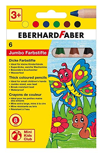 Eberhard Faber 518906 - Mini Kids Club, 6 Buntstifte im Kartonetui