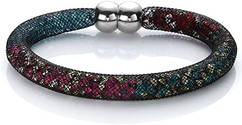Silvity FIRE WOMEN 'S Star Bracelet with Rhinestones petrol, violett, rot und gold