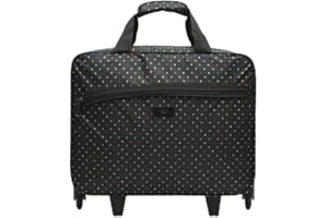 MISAKO Estri Mallette à roulettes imprimée - Valise à roulettes pour ordinateur portable - Valise de voyage trolley pour ordinateur portable et documents Estri Noir 39 X 44 X 15 cm