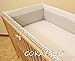 NURSERY BUMPER 420cm LONG ALL ROUND BUMPER TO FIT BABY COT BED (White/Grey)