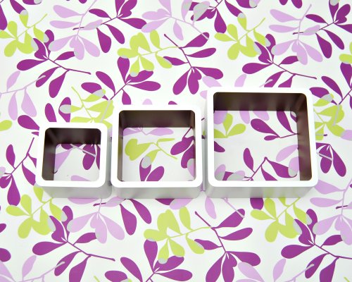 3er Set Lounge Cube Regal Design Retro 70er Wandregal Hängeregal in Weiß Espresso Braun Matt - 4