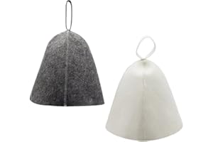 SAMHENG Sauna Hat, 2 Pack Felt Bath Hat, Russian Banya Cap, Steam Sauna Hats, Head Protection Absorbent Sauna Cap for Men Women, Sauna Shower Bath Hot Dry Steam Room Accessories