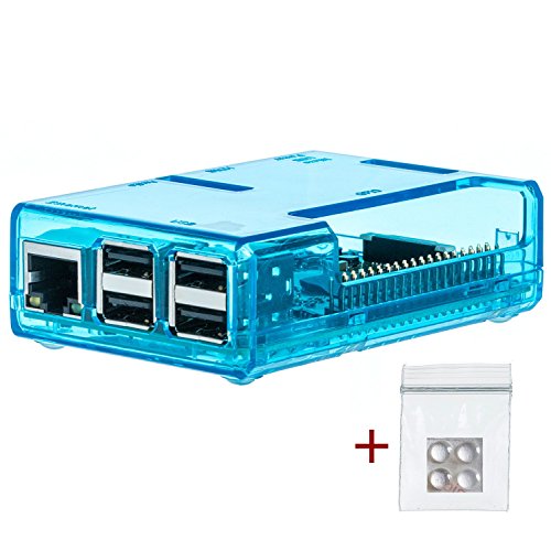 Electronic Alps Techniker Gehäuse SET für Raspberry Pi 3 mit Videokurs und Gummifüßen | GPIO Zugang | auch für Raspberry Pi 2 Modell B (blau/blue)