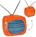 Produktbild große Spardose - " Fernseher / TV - orange " - stabile Sparbüchse aus Porzellan / Keramik - Fernsehgerät mit Antenne - Flachbildfernseher - Smart - lustig witzig - Geldgeschenk - erste Wohnung - Retro - Bildschirm - Fernsehkasse / Kino Gutschein - Sparschwein - Kinderspardose / Flachbildschirm Design - Smart Flat - Screen - Monitor