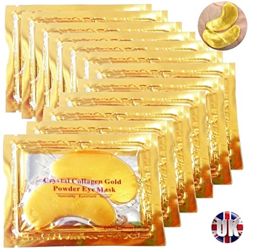 Premium Crystal Gold Collagen EYE Mask Crystal Bio Anti Wrinkle Moisture Skin Care Patch Pad with Lavender Essential Oil, Collagen, Haluronic acid (x5 Collagen Masks)