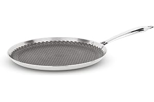 Orange Triply Stainless Steel Non-Stick Honeycomb Dosa/Uttapa Tawa 29 cm Induction Frinedly Cool Touch Riveted Handle 2.5mm Thickness Metal Spoon Friendly 5Year Warranty