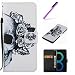 Produktbild EMAXELERS Galaxy S8 Hülle Anime Blumen PU Leder Ledercase Flip Tasche Wallet Schutzhülle Etui Tasche Handytasche Hülle für Samsung Galaxy S8,Black Skull&Flower