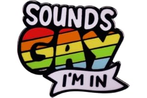 KAWADU LGBTQ Rainbow Flag Enamel Brooch Pins Sounds Gay I’m In Brooches Badge LGBT Gay Pride Rainbow Lapel Pin Badges Lesbian Cartoon Pin Funny Jewelry for Hat Shirt Jacket Jeans Decoration